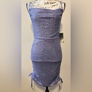 Wild Fable NWT Size Medium Blue Sequin Bodycon Mini Dress